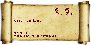 Kis Farkas névjegykártya